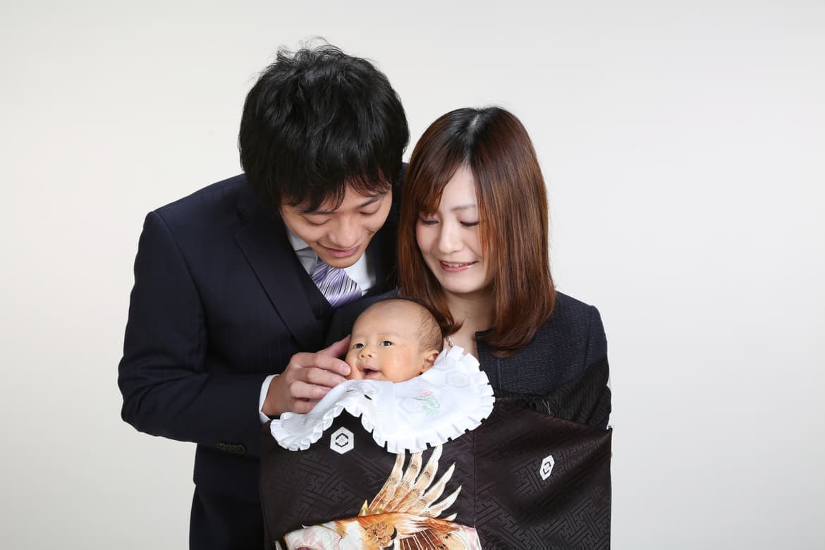 お宮参りの家族