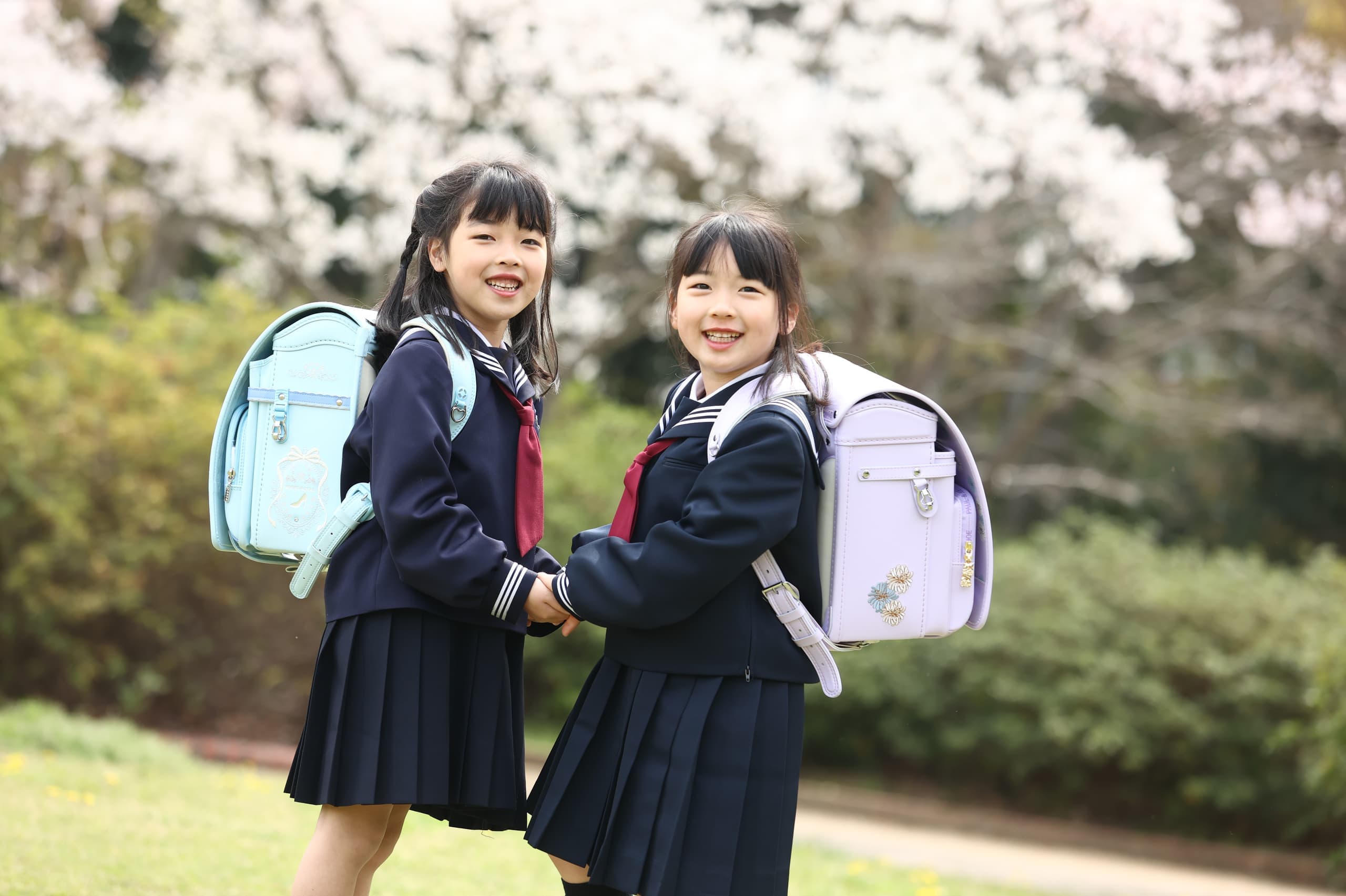 姉妹の入学写真